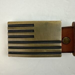 GORUCK Brass American Flag Buckle with Size 38 Tan Full Grain Leather Belt